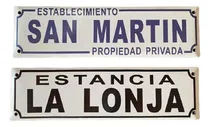 Comprar Carteles Tranquera Chapa Hierro Enlozada 3 Filas 10x50 Cm.