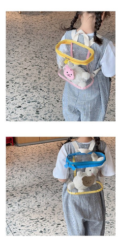 Mochila Impermeable Transparente Con Dibujos Animados De Conejos Para Niños