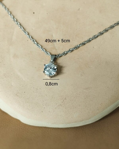Imagen 3 de 5 de Collar Cadena Punto De Luz Zirconia