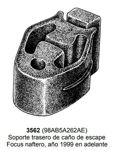 Soporte De Goma Caño Escape Focus Naftero 1999 / Act - 3562