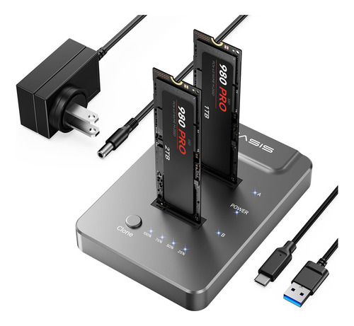 Duplicador Acasis Nvme M.2 Clon Usb C Doble Bahía