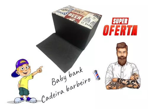 puff De Criança Cadeira De Barbeiro Baby Bank Infantil barbearia