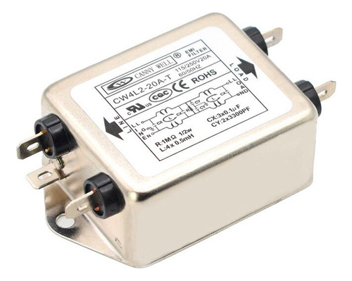 Filtro De Linha Industrial Supressor De Emi Rfi 20a