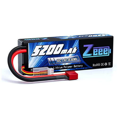 Batería Lipo Zeee 2s 5200mah 7.4v 50c Con Estuche Resistente