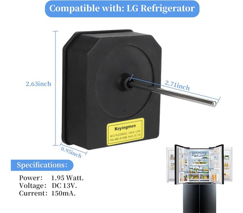 Motor Ventilador Del Evaporador Nevera LG 4681jb1029b Largo
