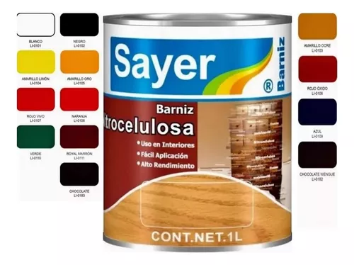 Barniz Madera Laca Industrial Nitrocelulosa Colores 1lt