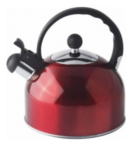 Tetera Silbadora Whistling Kettle 3l Roja Acero Inoxidable M