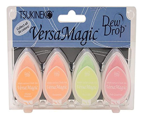 Tsukineko Versamagic Dew Drop Inkpad Todo Tipo 4-pack Coctel