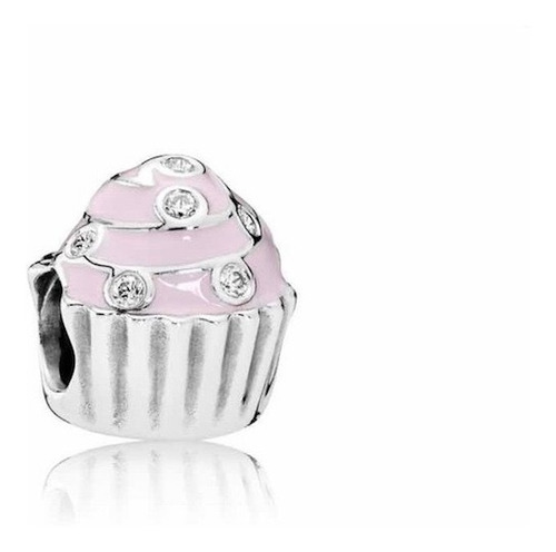 Pandora Charm Plata Original Cupcake Rosado