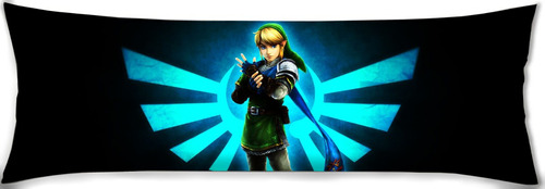 Cojin Almohada Larga Zelda Link Trifuerza Abrazable 45x110cm