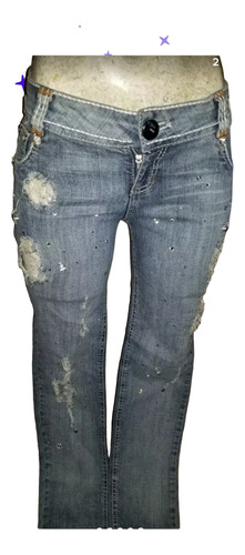 Jeans Sexy Destroyed Y Brillos Hermoso 