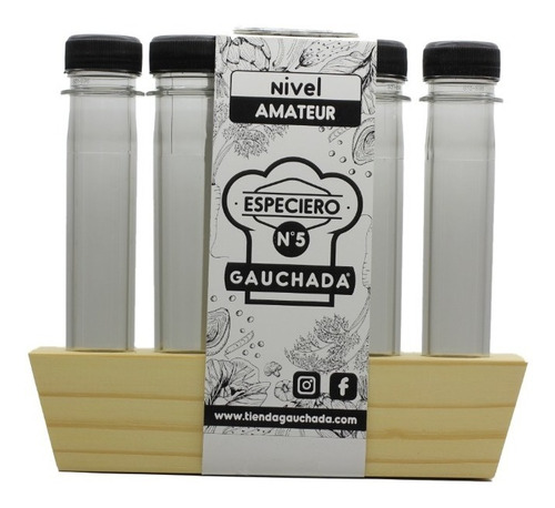 Especiero De Madera Para 5 Especias