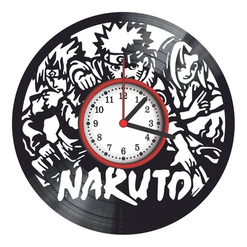 Relógio De Parede Disco Vinil - Naruto