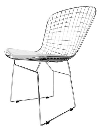 Silla Bertoia Cromada Plus - Desillas  Estructura De La Silla Tapizado Blanco