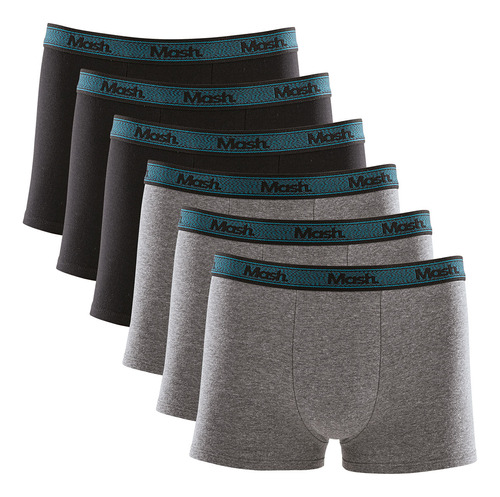 Kit 6 Cuecas Boxer Masculina Cueca Box Algodão Cotton Mash