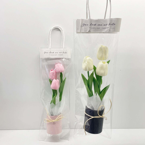 Flores De Tulipanes Artificiales En Maceta Decoración De