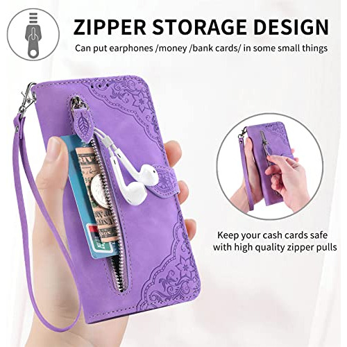 Funda Cartera Para Galaxy S22 Ultra 5g Morado Leather-022
