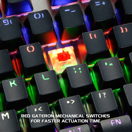 Imagen 8 de 9 de Teclado Gamer Led - Enhance Scroria Rainbow Mcanico