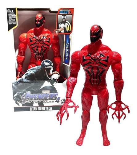 Carnage Venom Rojo Figura Articulada Con Luz Y Sonido 30cm