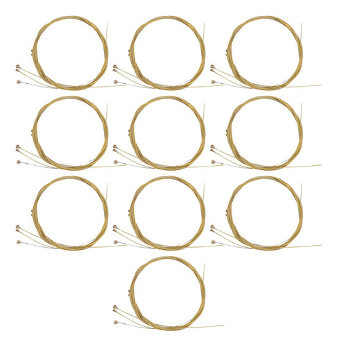 Juego De 10 Cuerdas De Guitarra, Cuerdas De Guitarra Dorado