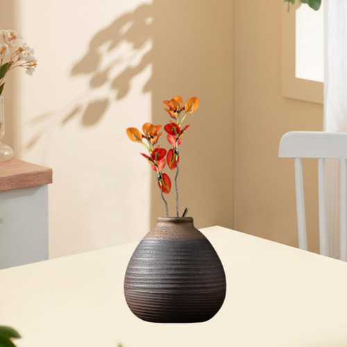 Jarrón De Cerámica Rústica Plantas De 7.8cmx8.3cm