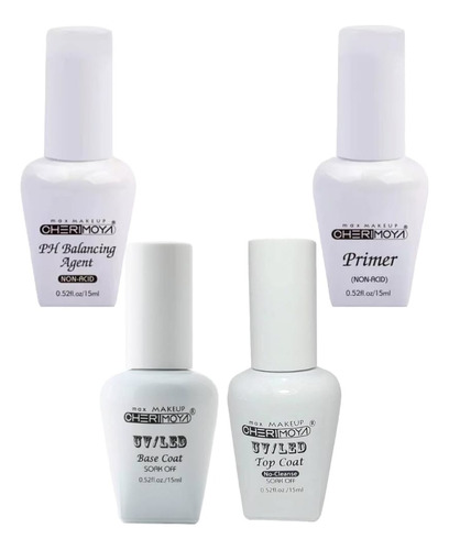 Kit De Base Coat/top Coat/primer/ph Balancing 15ml Cherimoya