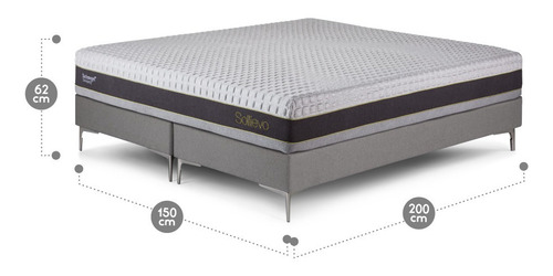 Imagen 2 de 5 de Rosen Cama Europea New Sollievo 2 Plazas 150 X 200 Cm