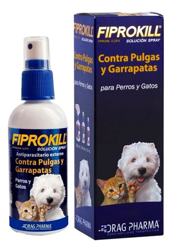 Fiprokill Spray 100ml Perro Gato-antiparasitario Externo