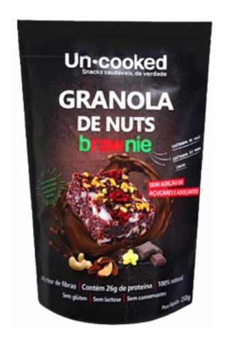 Kit 2 Granola Castanhas E Brawnie Sem Glúten Uncooked 250g