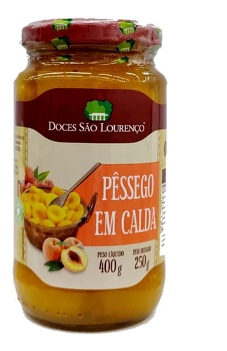 Pessego Em Calda São Lourenço 400g Unidade Em Pedaços Frasco