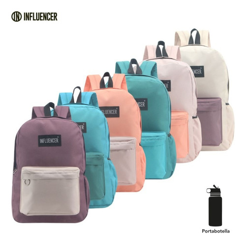 Mochilas Urbanas Modelos Colores Combinados Y Con Diseños Crema Y Uva Liso