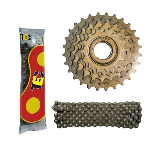Kit Bike Caloi Monark 10 Pedivela Corrente Central Catraca.