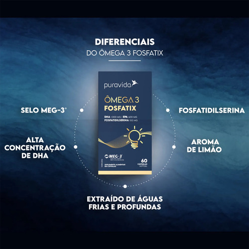 Kit 3x Omega 3 Fosfatix - Puravida