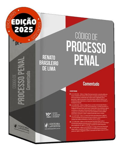 Código De Processo Penal Comentado 10ed.2025 Capa Dura - Juspodivm