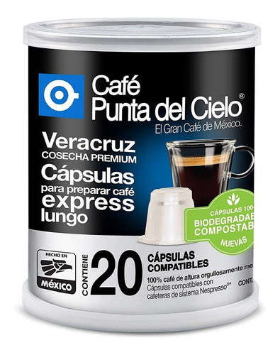 Café Punta Cielo 20 Capsulas Veracruz Compatible Nespresso