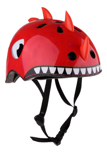 Casco Bicicleta Protección Infantil Dinosaurio Con Picos Color Naranja Talle M