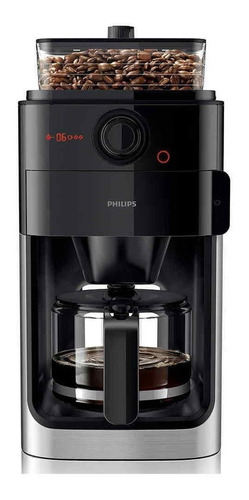 Imagen 1 de 2 de Cafetera Philips Grind & Brew HD7767 automática negra y metal expreso 230V