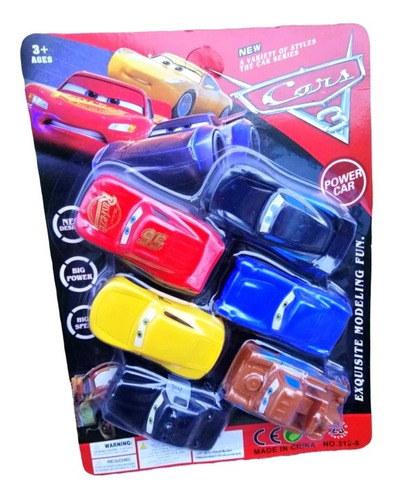 Set 6 Carritos Cars Rayo Mcqueen Matte Auto Juguete Niño 