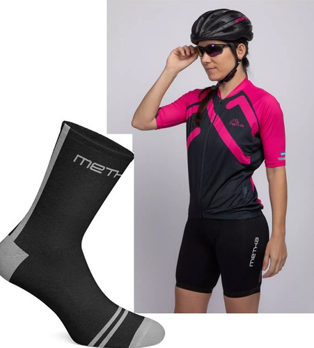 Combo Ciclismo Remera Metha+ Medias Metha Line Bici