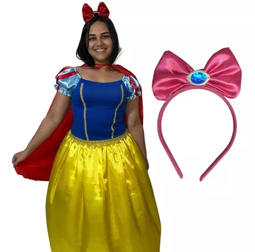 Fantasia da branca de neve para cosplay, vestido adulto de