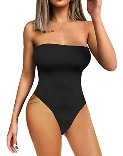 Body Sexy Sin Tirantes Mujer, Leotardo Hombros Descubiertos