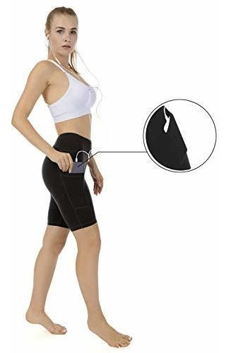 Iooho Dama's 8 Inche High Waist Yoga Shorts Cotton Workout