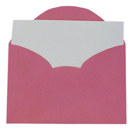 Envelope Visita 115x80 Pink  + Cartão Branco 20 Unidades