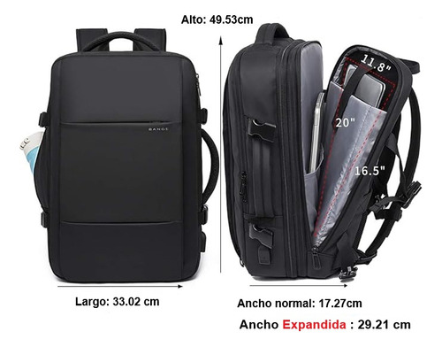 Mochila De Viaje Carry On Viaje Avion Bange Cabina 45l Verde Color Verde Oscuro Diseño De La Tela Lisa