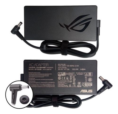 Cargador Asus Gamer Rog 20v 7.5a 6.0mm X 3.7(pin Central) 