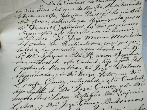 Documentos Antiguo 1862 My (Usado)