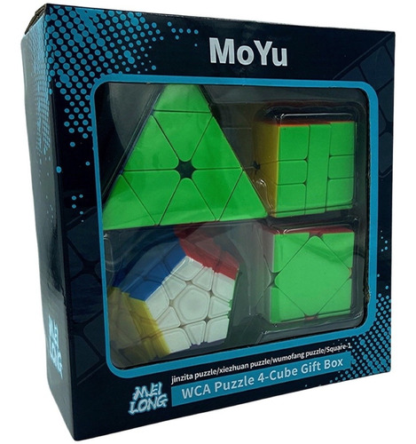 Kit Cubo Mágico Pyraminx + Megaminx + Skewb + Square-1 Promo