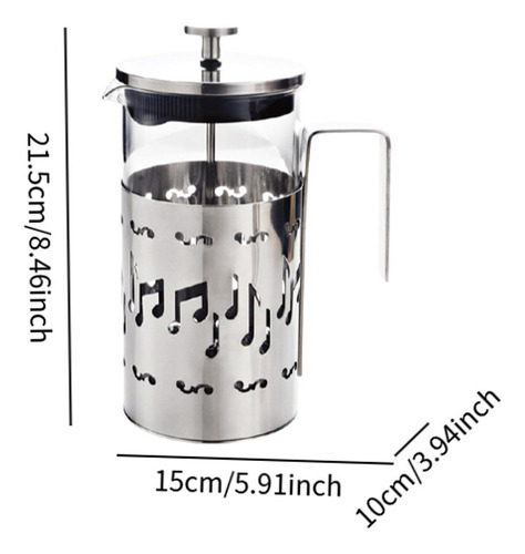 Cafetera Francesa Con De Filtro, Jarra Portátil, 1000ml