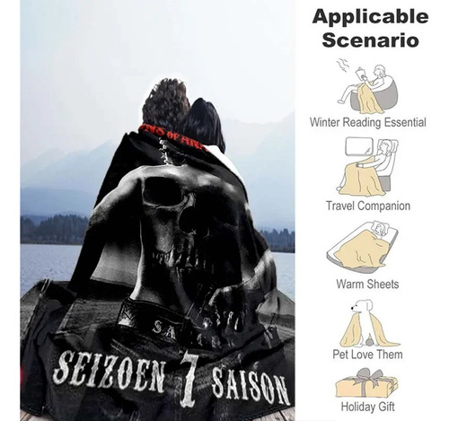 Cobertor 150x200cm Soa Fear The Reaper Sons Of Anarchy The D
