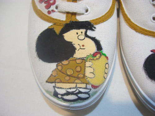 Zapatillas-panchas Pintadas A Mano Mafalda,jack,sailon Moon,